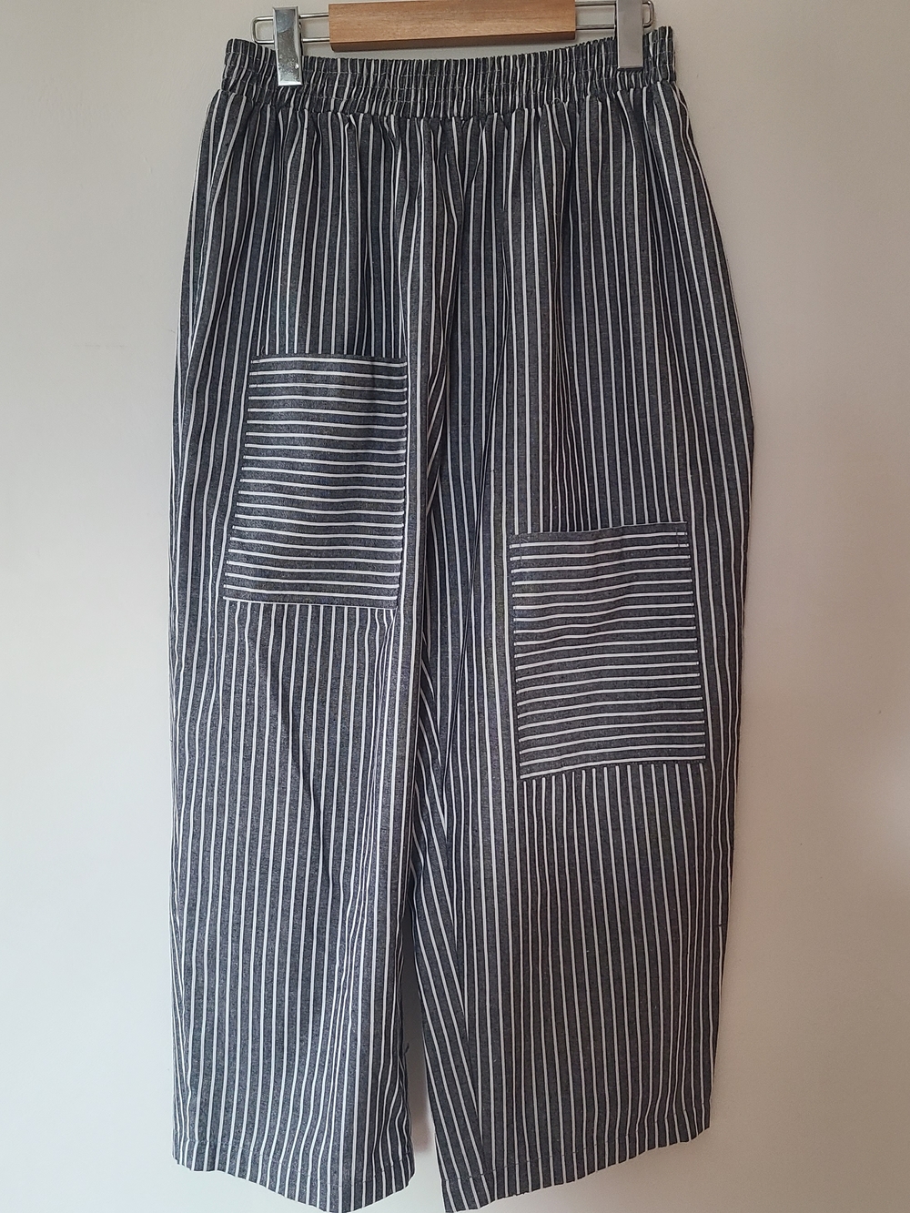 Zanzea Black and White Striped Wide Leg Barrel Pants